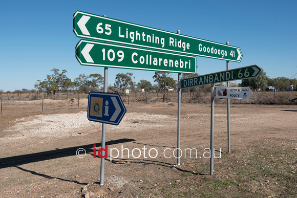 Roadsigns on highway, Hebel, QLD