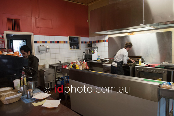 Staff in action at Muddy Waters Cafe in Brewarrina